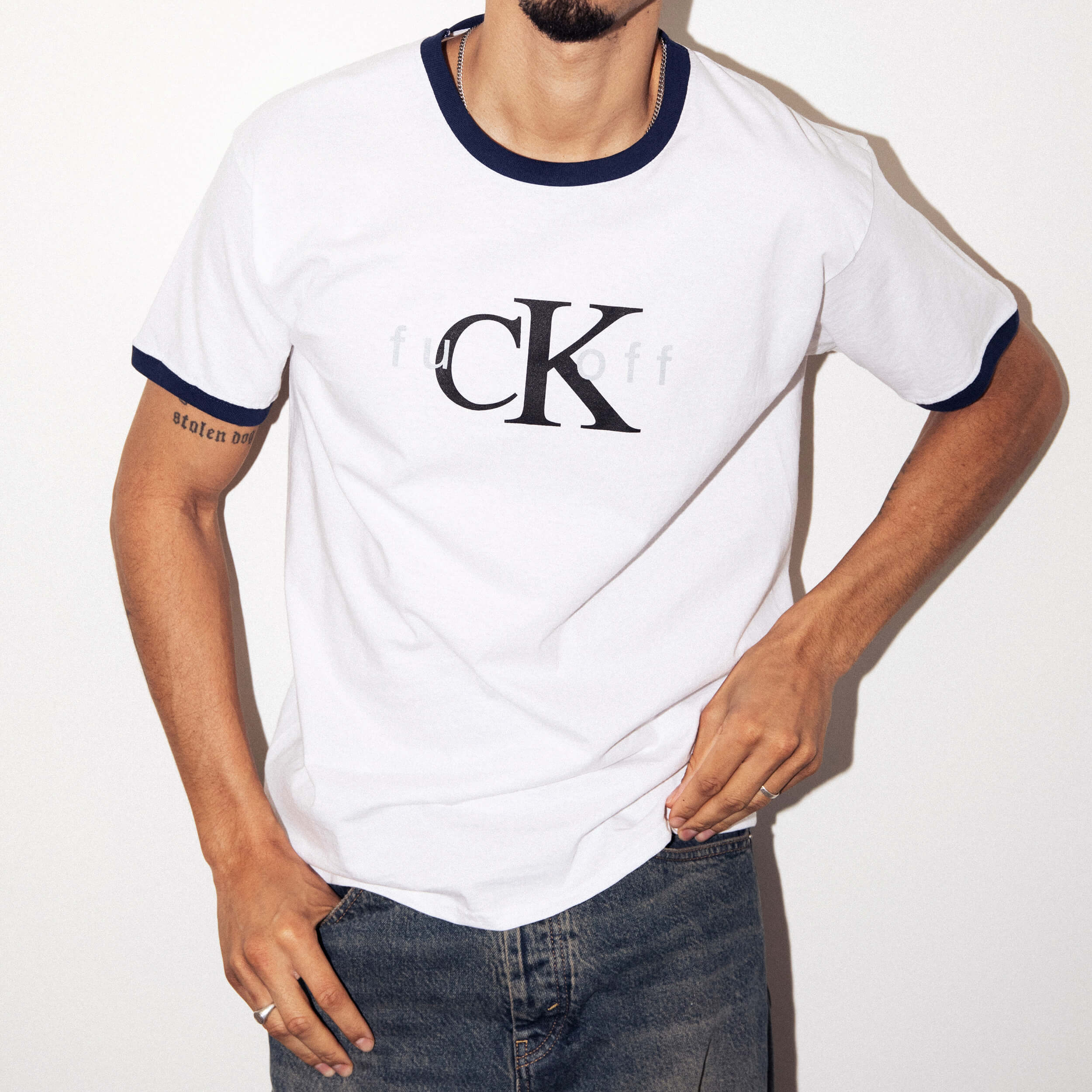 fuCK off Ringer T-Shirt - Image 6