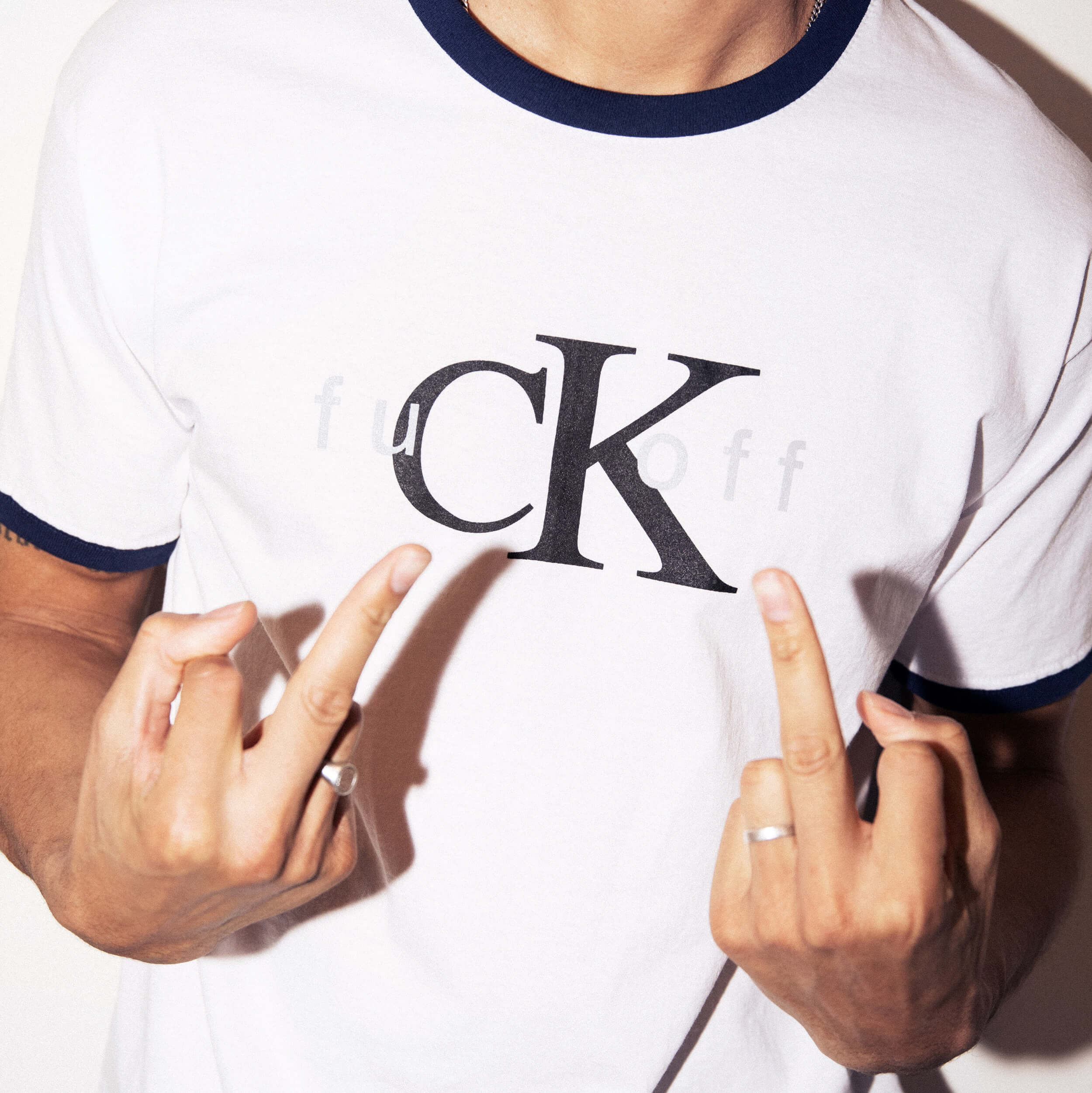 fuCK off Ringer T-Shirt - Image 7